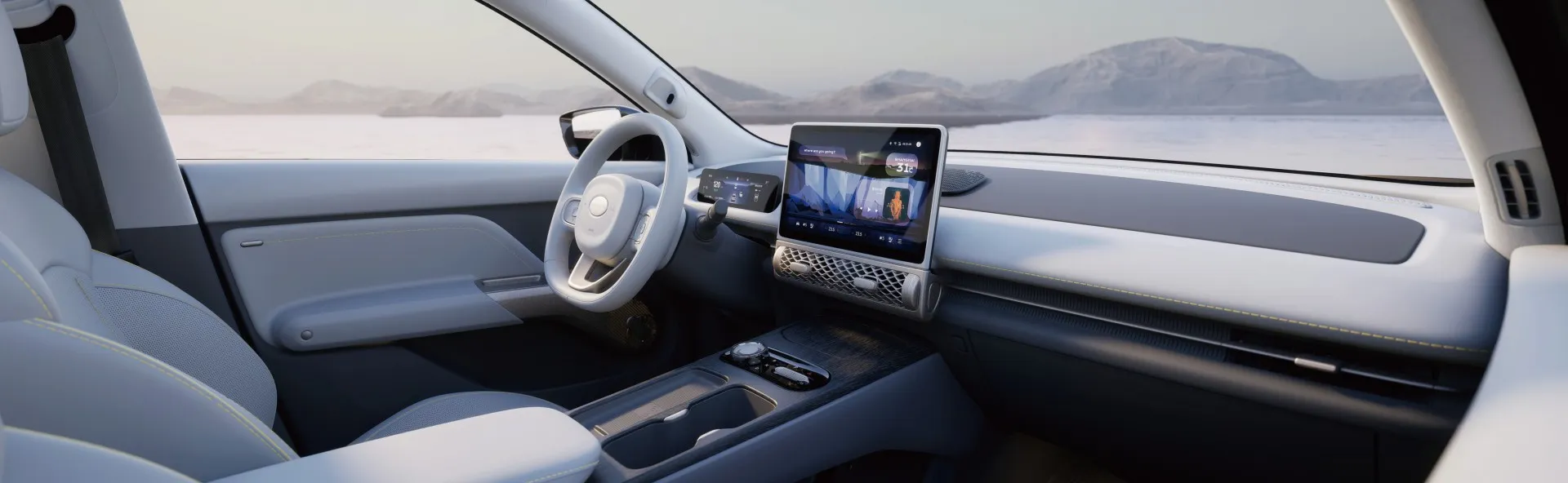 Innenraum, Komfort und Technologie des Elektro-SUV LEV01 RHD