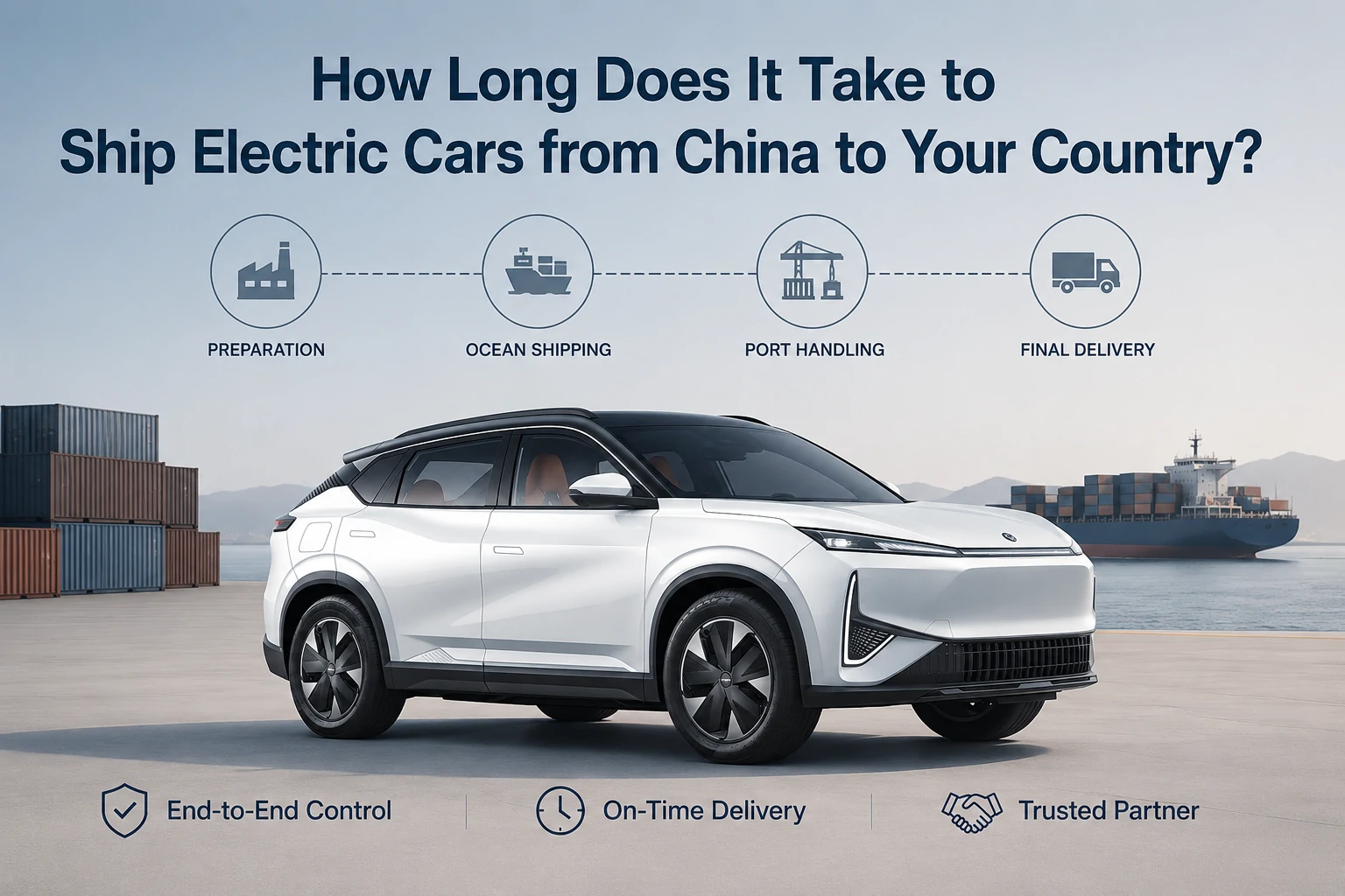 Wie lange dauert der Versand von Elektroautos aus China in Ihr Land?